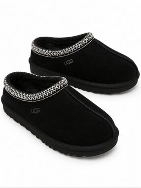 UGG Tasman Slippers Black Suede Slip On Clog Cozy Shoes Size 5 NWT